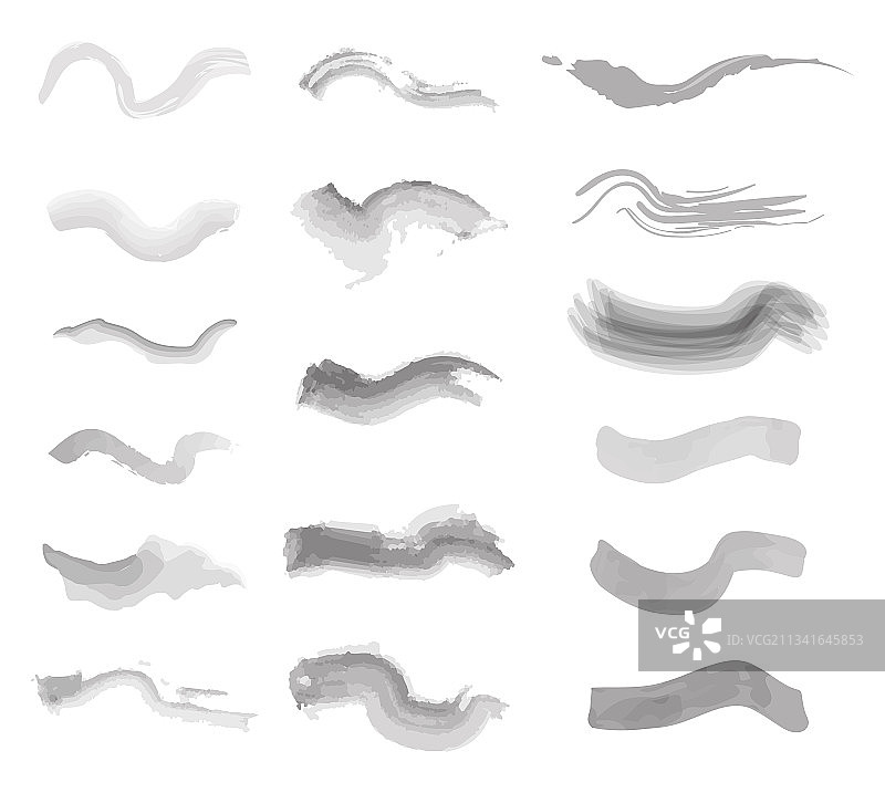水墨笔触套装图片素材