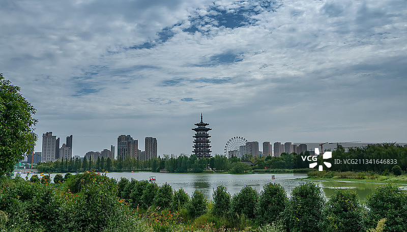 长沙洋湖育公园美丽秋色图片素材