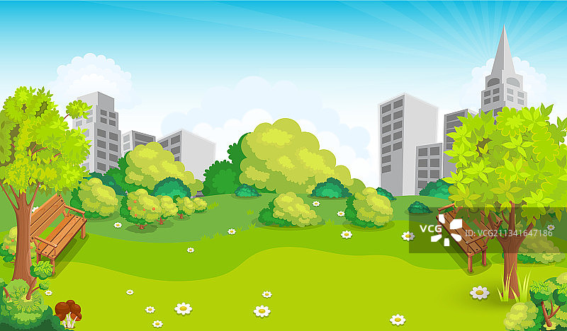 公园中央的林间空地图片素材