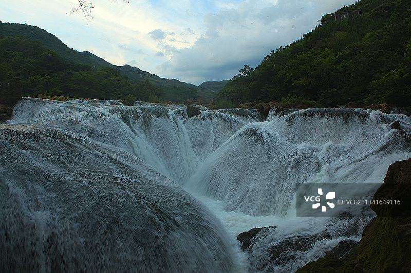 中国贵州安顺黄果树天星桥景区--银链坠潭.图片素材