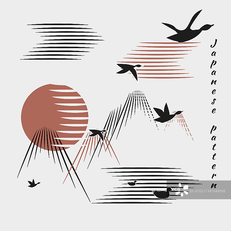 鸭鹅成群飞向阳光图片素材