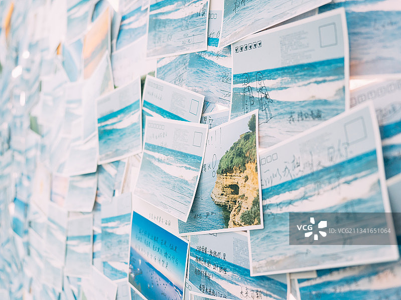 涠洲岛上的明信片墙图片素材