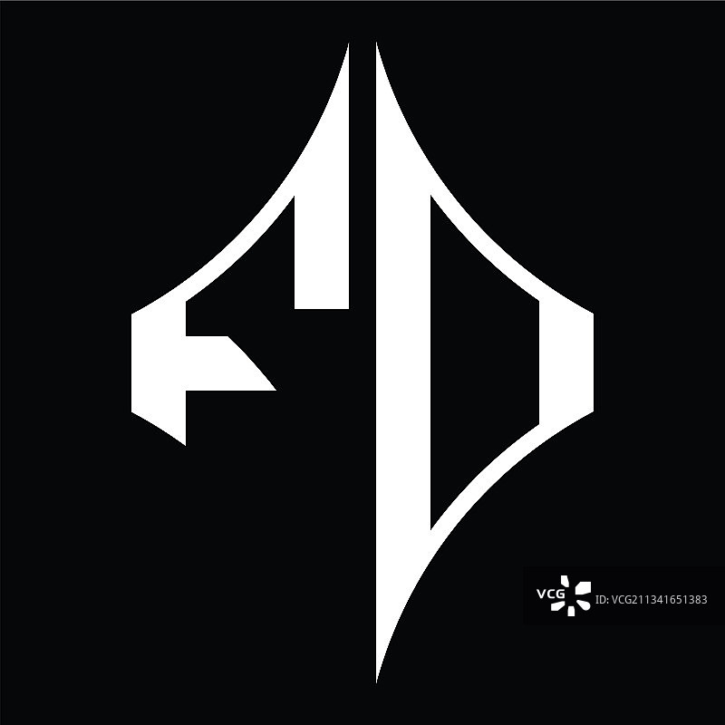 FD标志组合菱形设计图片素材