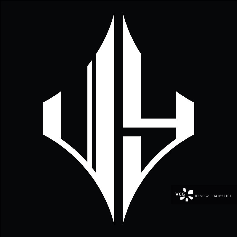 具有钻石形状设计的JY字母组合标志图片素材