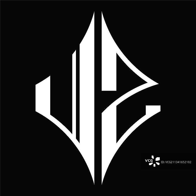 钻石造型JZ字母组合标志设计图片素材