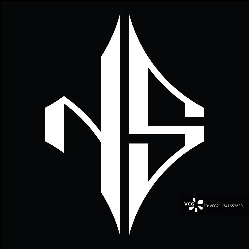 带有菱形设计的ns logo字母组合图片素材