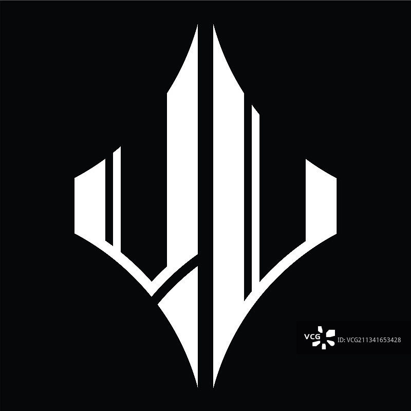 钻石造型VJ字母组合标志设计图片素材