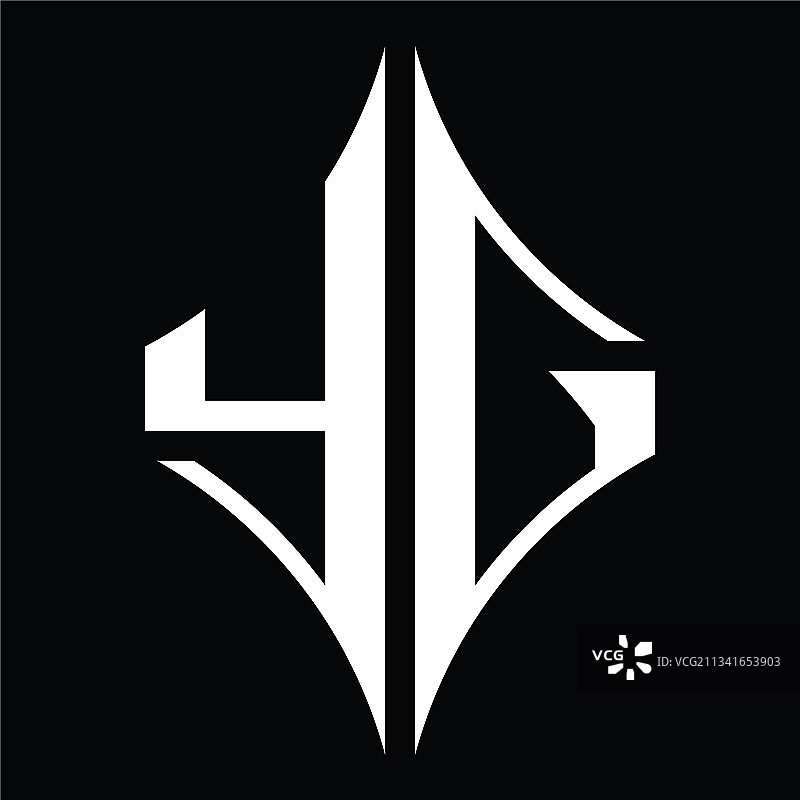 带有钻石形状设计的yg标志图片素材