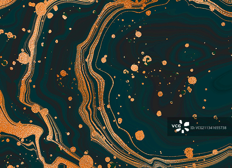 金色大理石与蓝色孔雀石设计图片素材