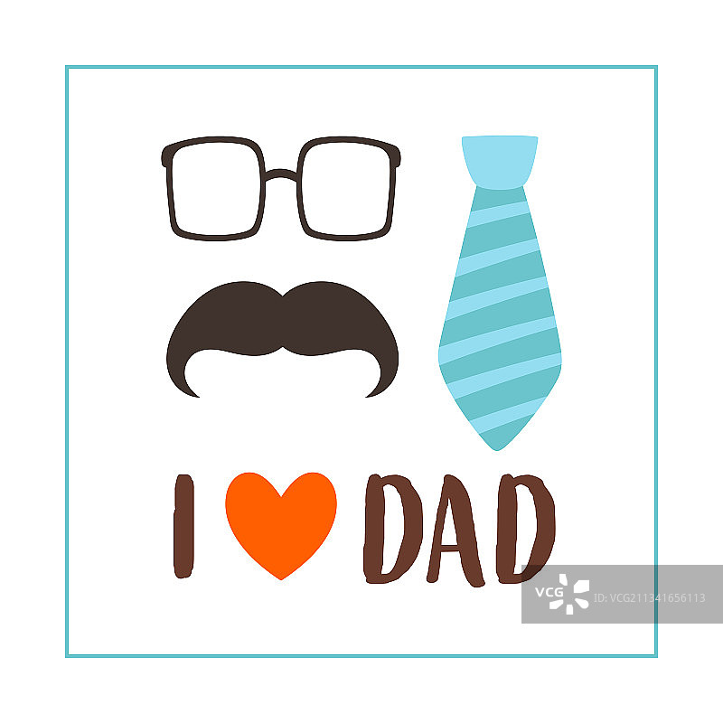 我爱爸爸胡子贺卡图片素材