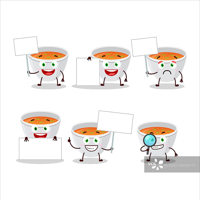 卡通南瓜奶油汤展示信息板图片素材