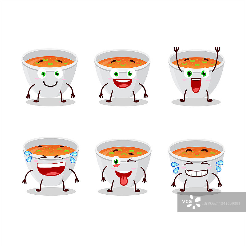 卡通微笑表情的南瓜奶油汤图片素材