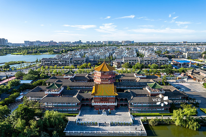 航拍中国河南开封翰园碑林碑廊图片素材