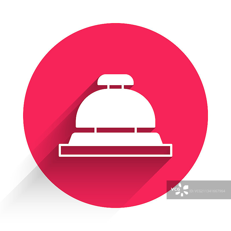 长长的白色酒店服务铃图标图片素材