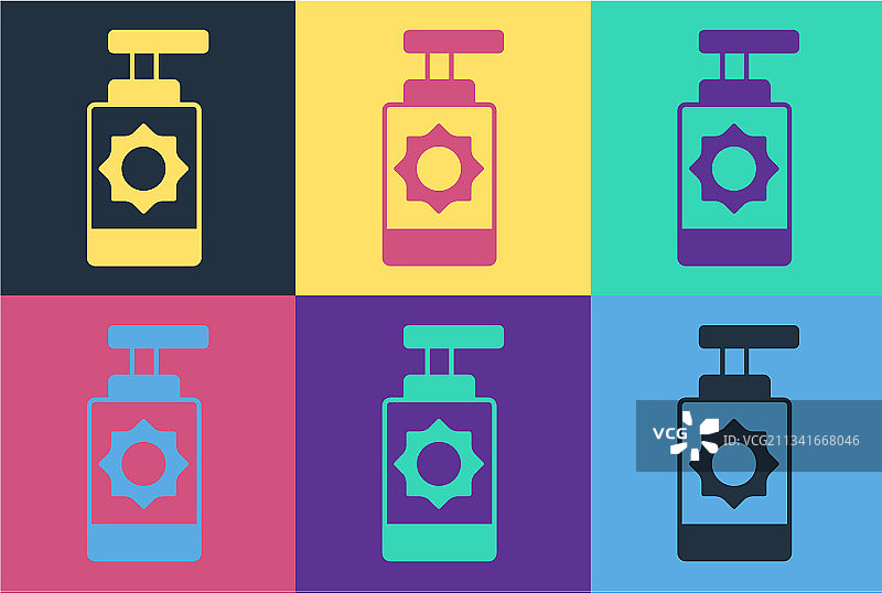 波普艺术风格的防晒喷雾瓶图片素材