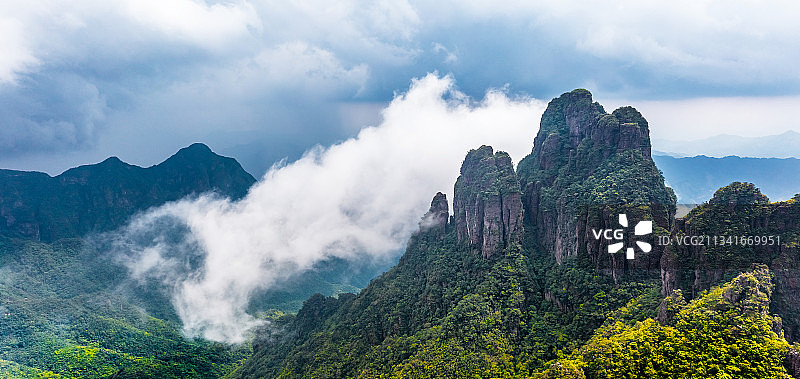 广西平南县北帝山，旅游风景区，航拍自然风光图片素材