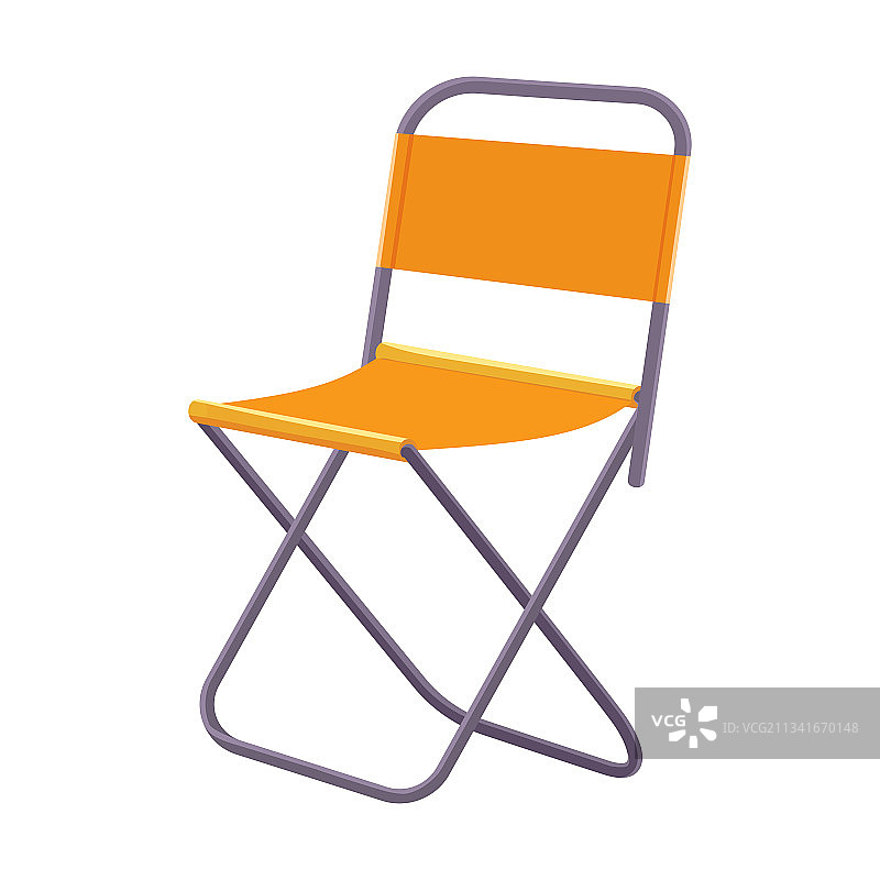 可折叠的露营椅卡通图片素材