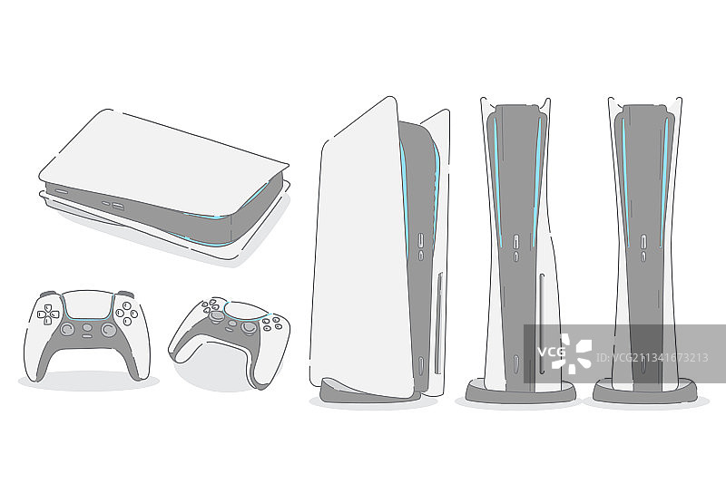 卡通软彩色游戏机元素图片素材