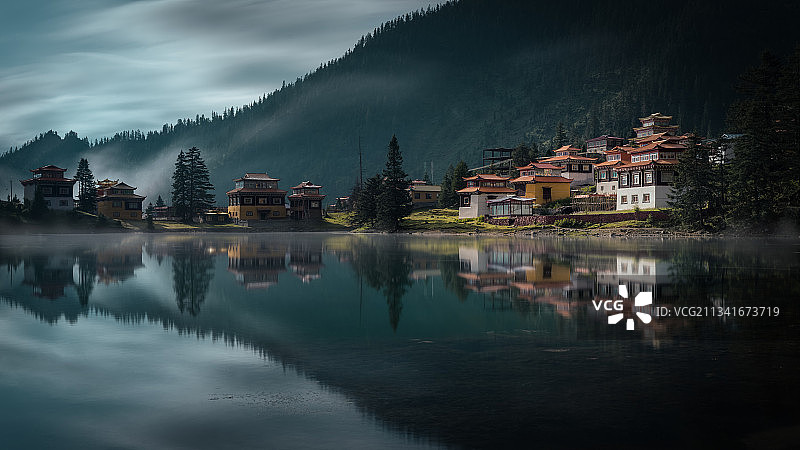 措卡湖的清晨图片素材