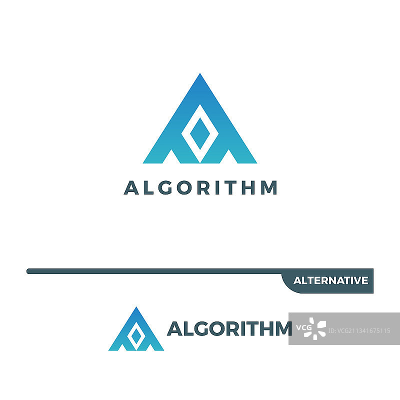 字母A蓝色简约科技标志图片素材