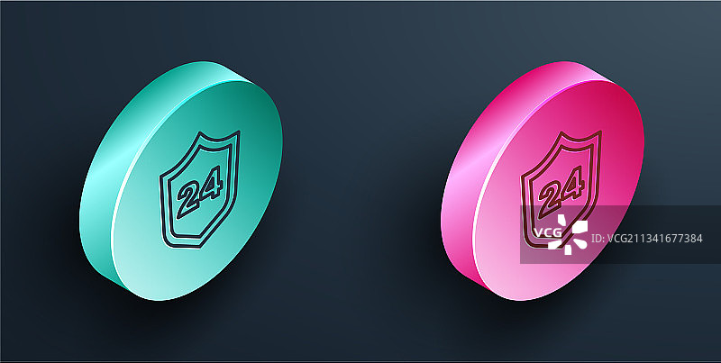 2.5D线条24小时服务电话图标图片素材