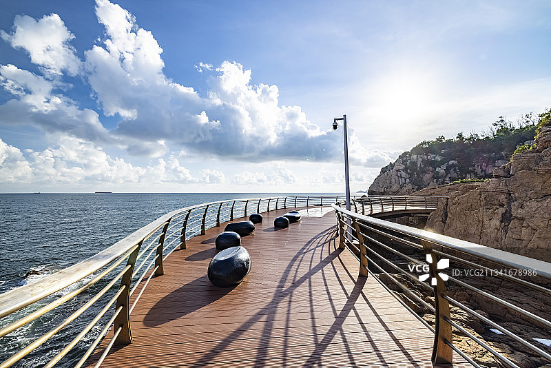 海岛栈道图片素材