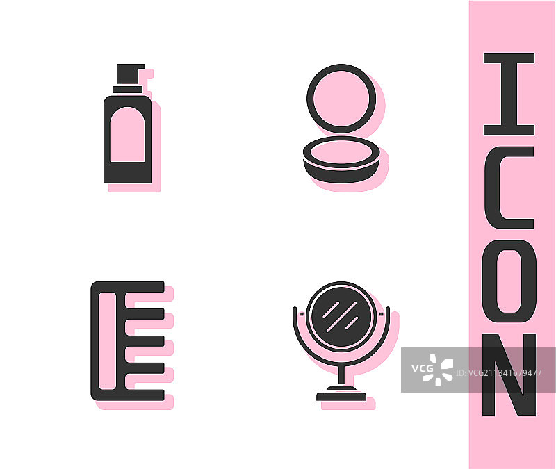 圆形化妆镜发胶喷雾罐图片素材