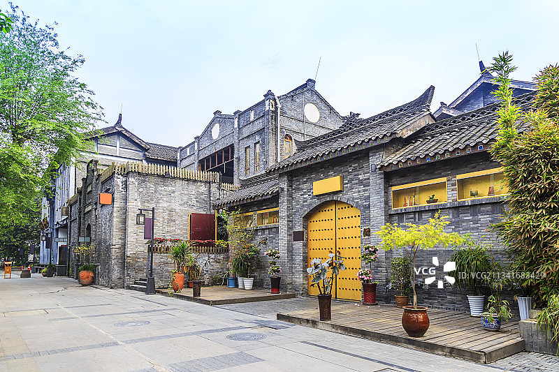成都宽窄巷子老街图片素材
