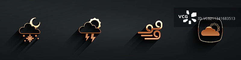 雪、太阳、暴风雨和大风天气图片素材