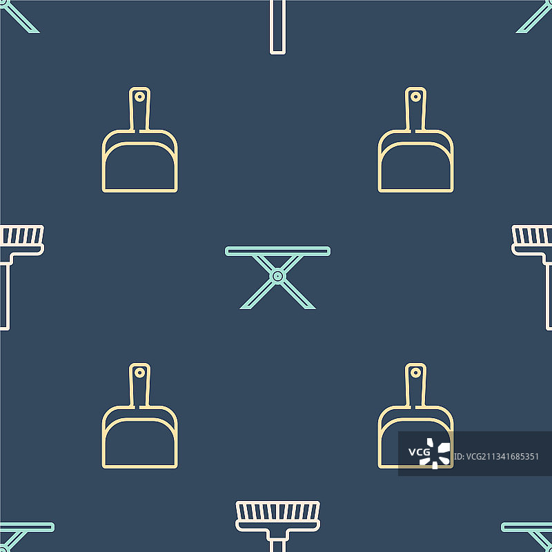 扫帚、簸箕和熨衣板组合图片素材