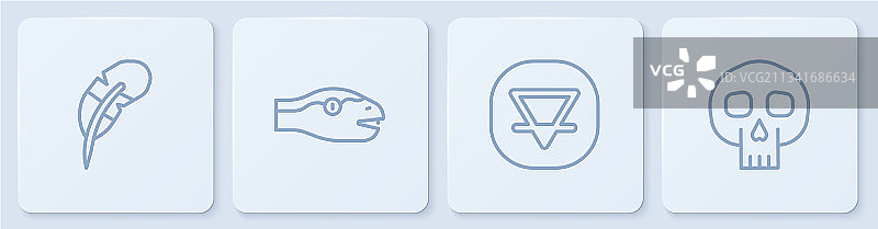 羽毛笔土元素蛇素材图片素材