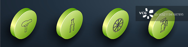 2.5D自行车座椅、前叉和车轮线条设计图片素材