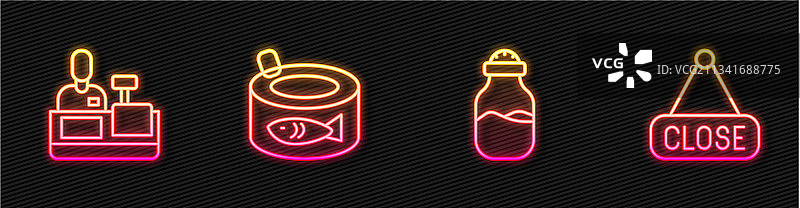 罐装香料收银员收银机线条图片素材