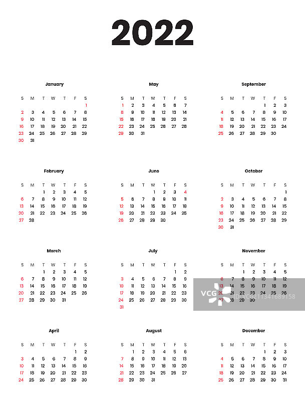 2022年日历图片素材