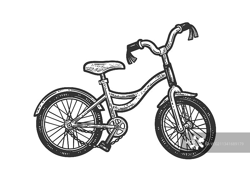 损坏的自行车素描图片素材