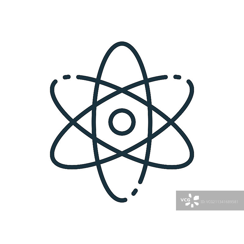 原子线性图标科学原子符号图片素材