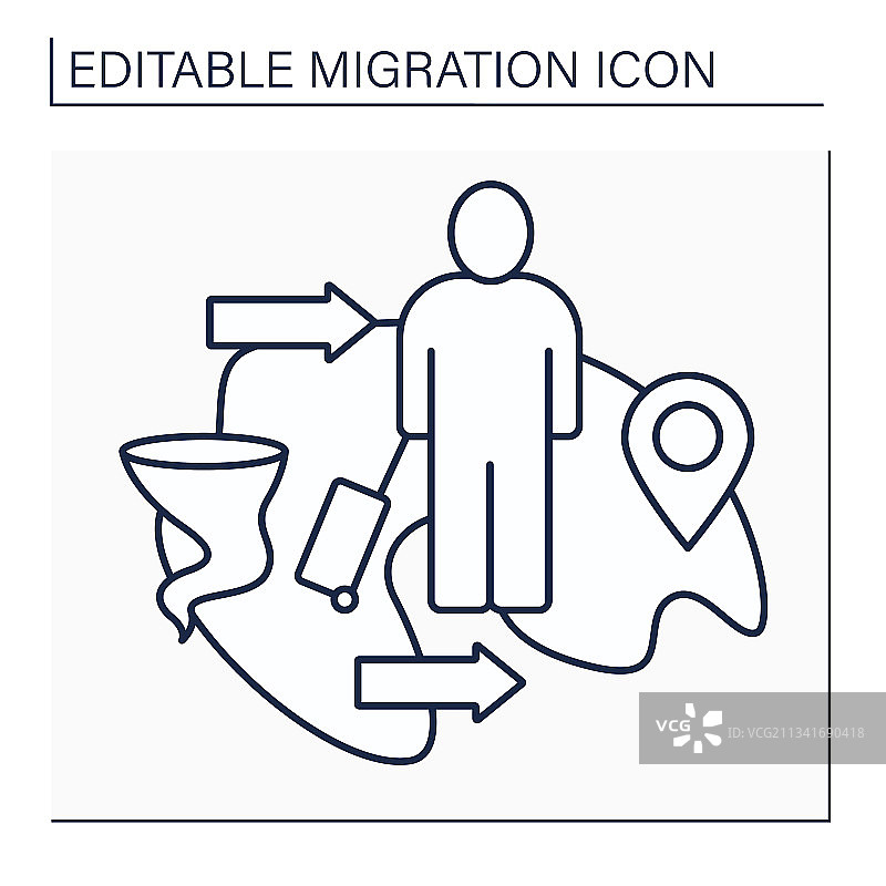 气候迁徙线性图标图片素材