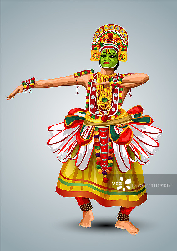 喀拉拉邦传统民间舞蹈：奥坦·图拉图片素材