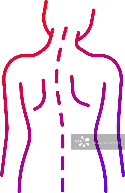 脊柱异常渐变线性图标图片素材