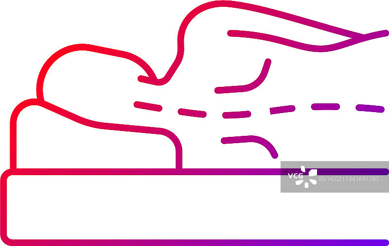 不正确的睡姿渐变线性图标图片素材