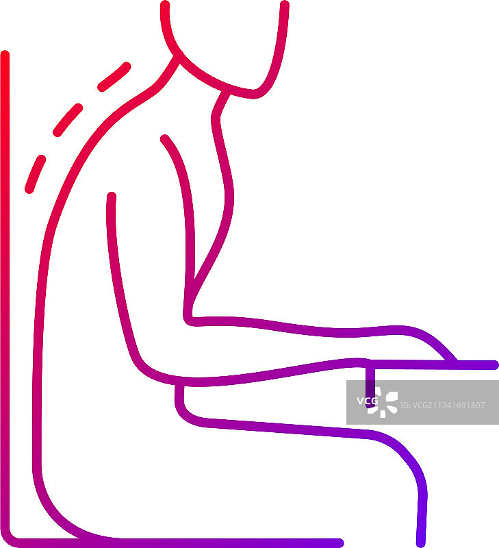 伏案工作线性图标图片素材