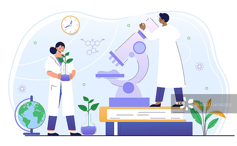 男女科学家正在工作图片素材