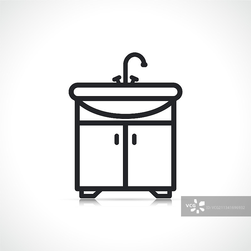 梳妆台上的洗脸盆图标图片素材