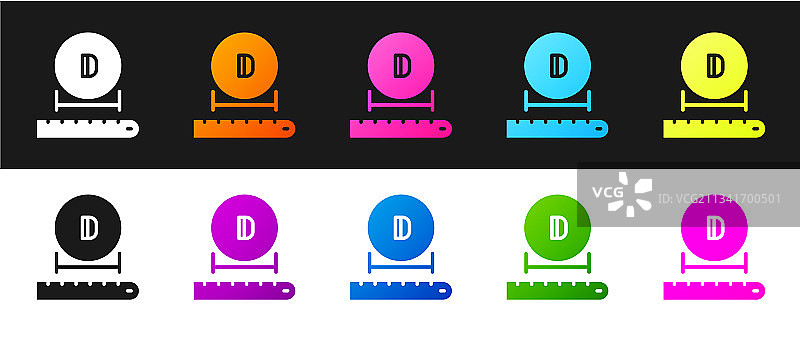 黑白背景上的直径图标图片素材