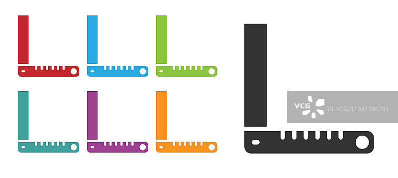 黑色角尺icon图片素材