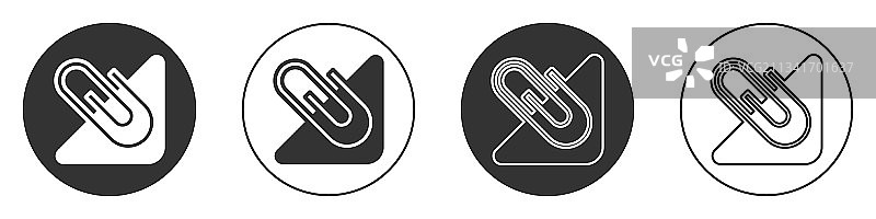 白色背景上的黑色纸夹图标图片素材