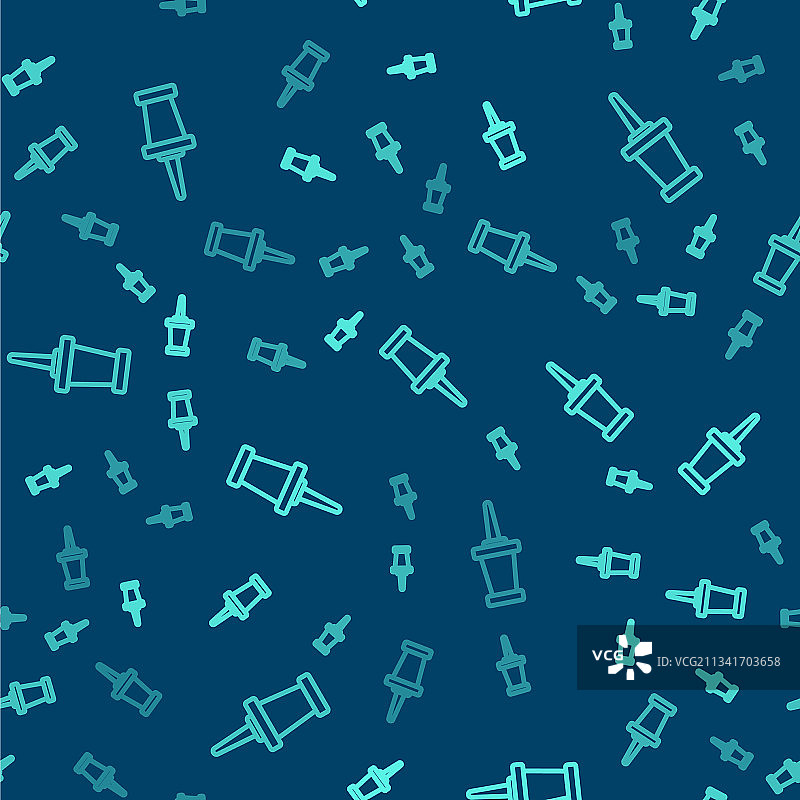 绿色线条图钉图标无缝图案图片素材