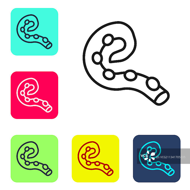 黑色线条章鱼触手图标图片素材