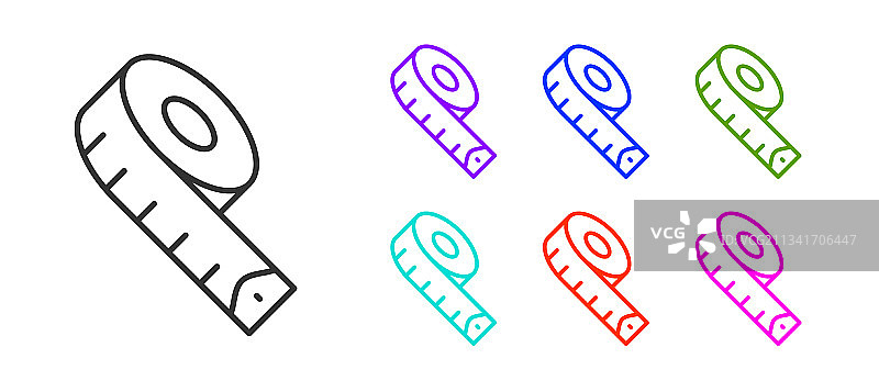 卷尺图标黑线设计图片素材