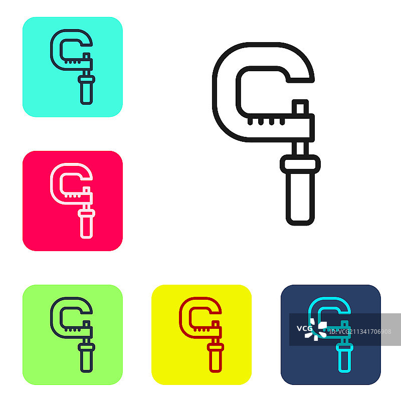 黑色线条千分尺图标图片素材